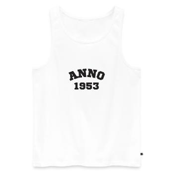Anno 1953 Birthday Year of birth - Men's Premium Organic Tank Top - white - Front - Michal (187cm)