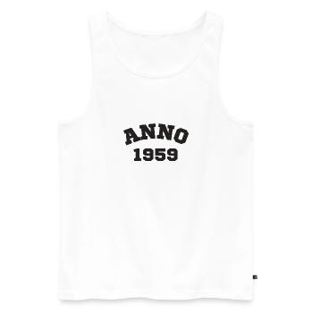 Anno 1959 Birthday Year of birth - Men's Premium Organic Tank Top - white - Front - Michal (187cm)