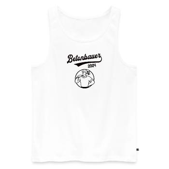 Betonbauer 2024 Beruf Betonbau Maurer Stahlbeton - Männer Premium Bio Tank Top - Weiß - Vorne - Michal (187cm)