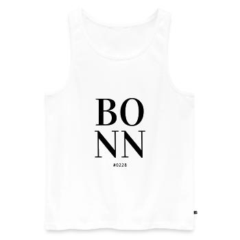 BONN 0228 - Débardeur bio Premium Homme - blanc - Devant - AI Model Male 178 light (178cm)
