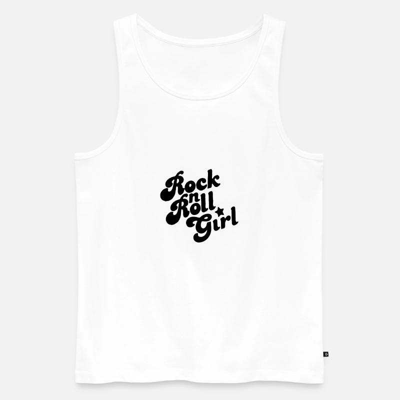 Rock n Roll Mädchen - Männer Premium Bio Tank Top - Weiß