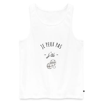 cadeau marseille / pétanque - Débardeur bio Premium Homme - blanc - Devant - Michal (187cm)