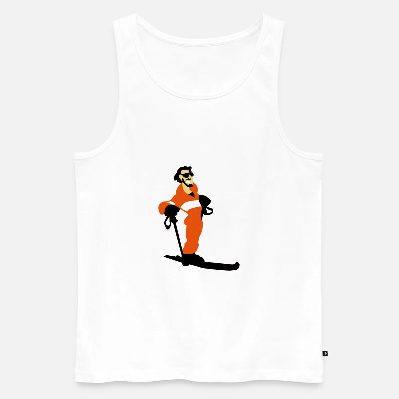 Skilehrer - Männer Premium Bio Tank Top - Weiß