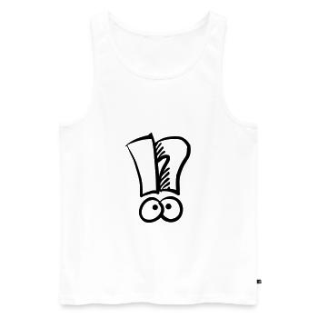 Exclamation mark question mark - Men's Premium Organic Tank Top - white - Front - AI Model Male 178 light (178cm)