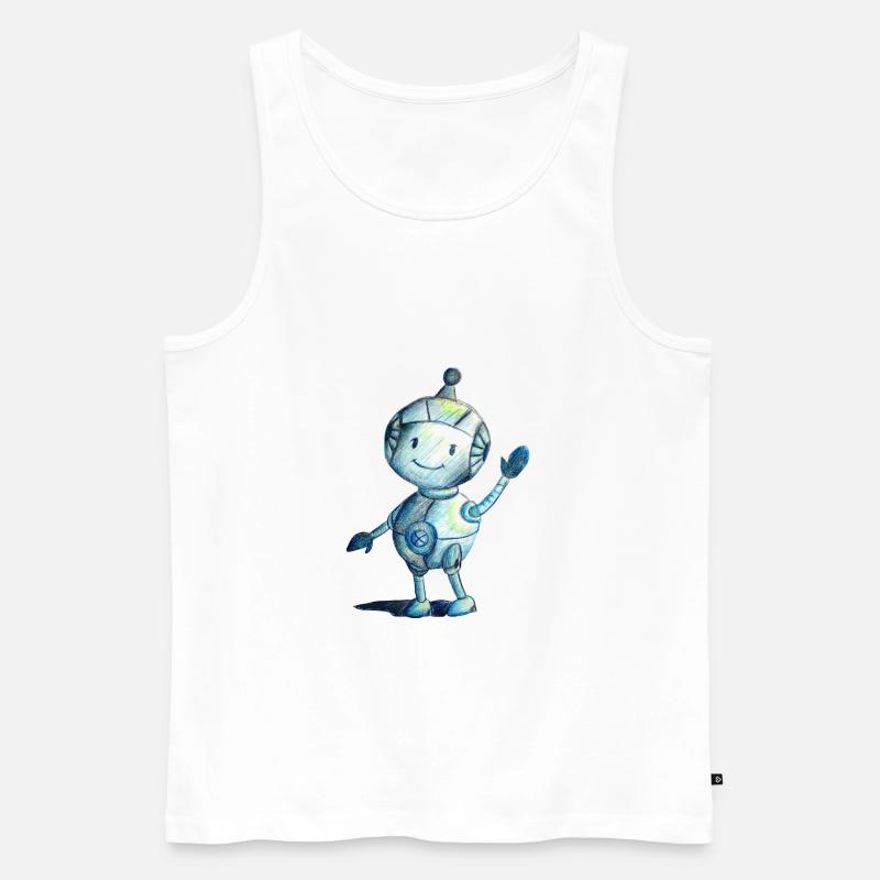 robot selfmade - Männer Premium Bio Tank Top - Weiß