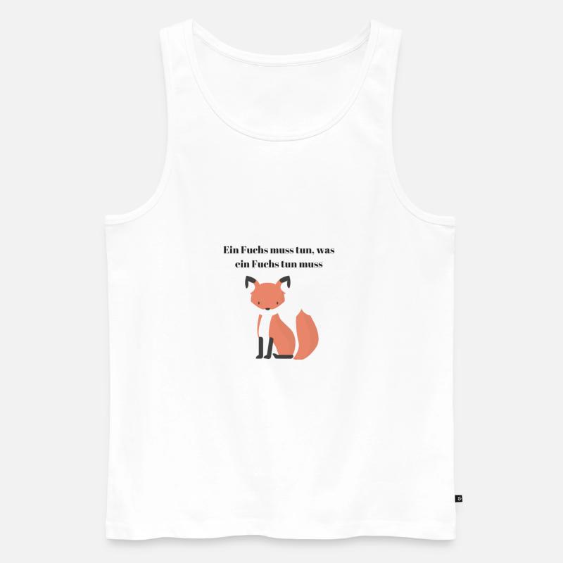 Fuchs Spruch Weisheit - Männer Premium Bio Tank Top - Weiß
