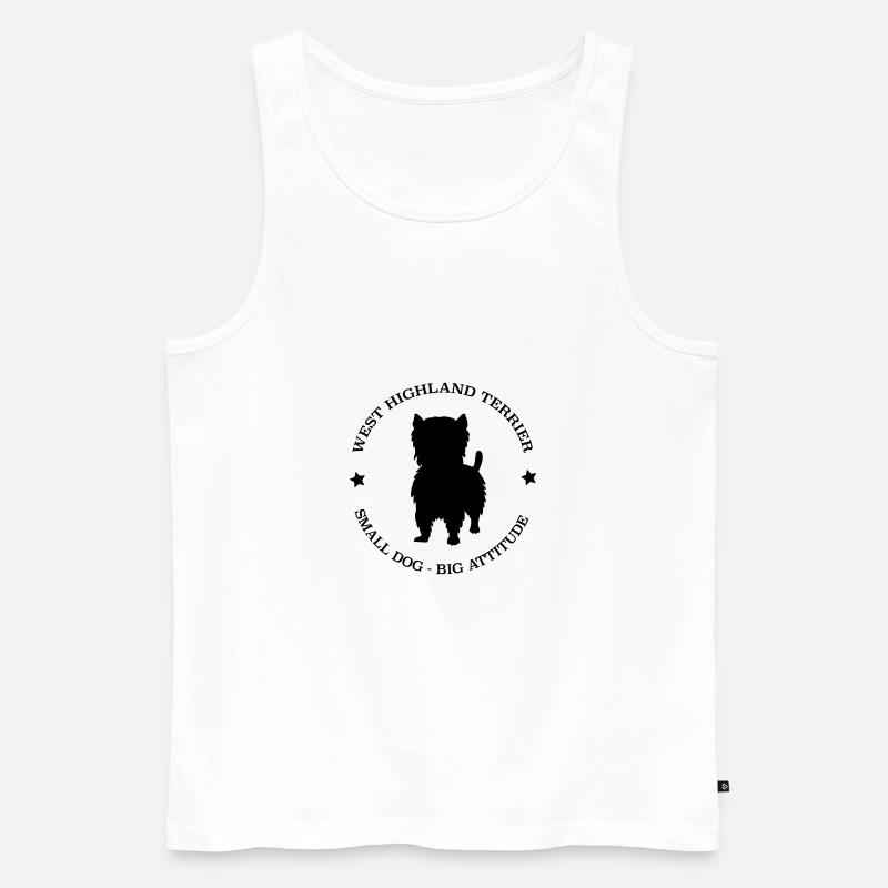 WESTIE - Männer Premium Bio Tank Top - Weiß