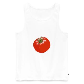 tomate tomates tomate légume vegetables5 - Débardeur bio Premium Homme - blanc - Devant - AI Model Male 178 light (178cm)