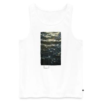 Waves (EPHEMERAL series) - Men's Premium Organic Tank Top - white - Front - AI Model Male 178 light (178cm)