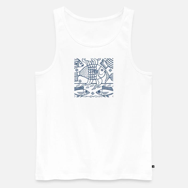 Fish Lover - Männer Premium Bio Tank Top - Weiß