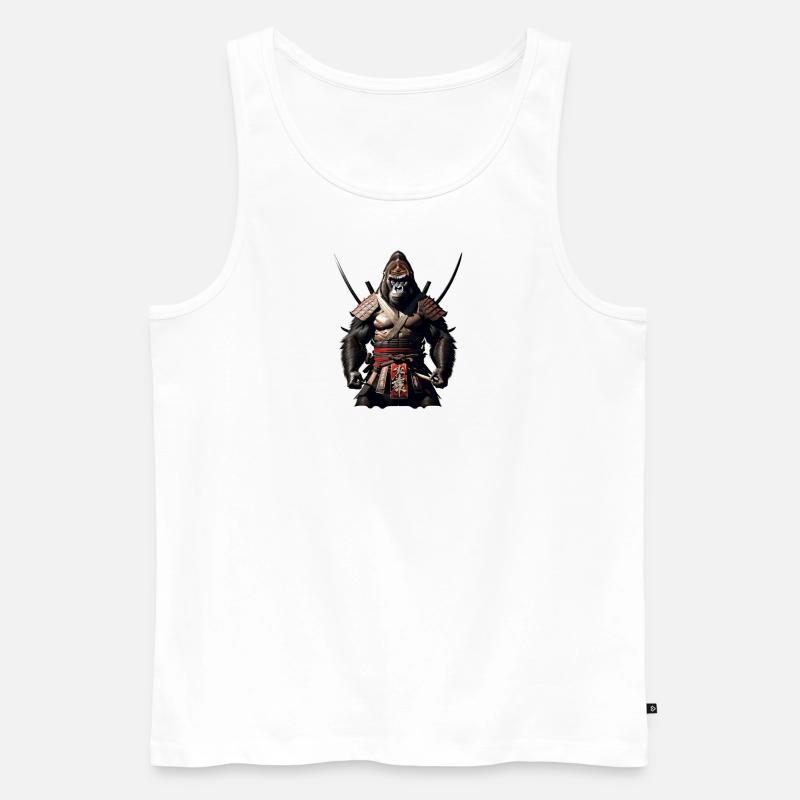 The Ninja Gorilla - Männer Premium Bio Tank Top - Weiß