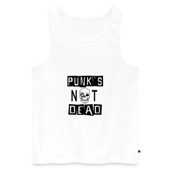 PUNK'S NOT DEAD - Men's Premium Organic Tank Top - white - Front - AI Model Male 178 light (178cm)