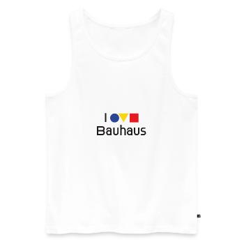 I love Bauhaus - 100 Jahre Bauhaus, Weimar - Männer Premium Bio Tank Top - Weiß - Vorne - AI Model Male 178 light (178cm)
