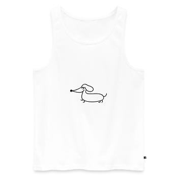 Dackel lustig linear - Männer Premium Bio Tank Top - Weiß - Vorne - AI Model Male 178 light (178cm)