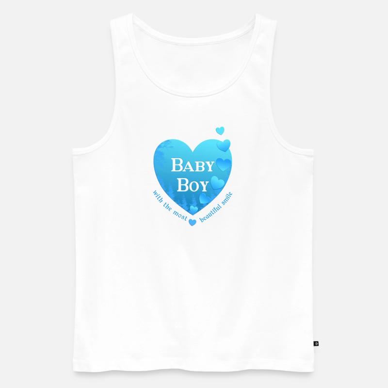 Junge Geburt - Männer Premium Bio Tank Top - Weiß