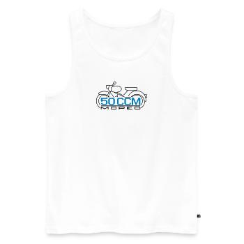 50ccm Moped Spatz Emblem v.2 - Männer Premium Bio Tank Top - Weiß - Vorne - AI Model Male 178 light (178cm)
