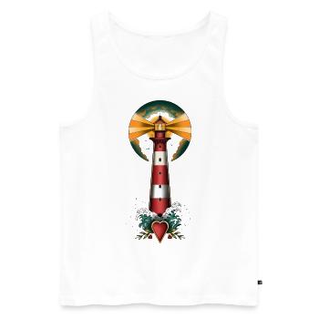 Lighthouse - Men's Premium Organic Tank Top - white - Front - AI Model Male 178 light (178cm)