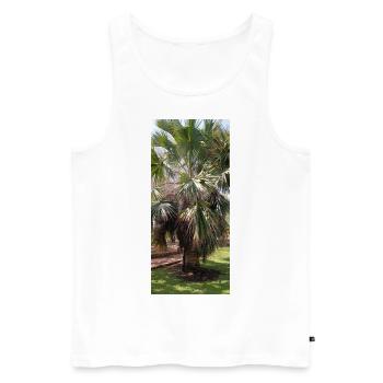 Kanarische schöne Palme - Männer Premium Bio Tank Top - Weiß - Vorne - Michal (187cm)