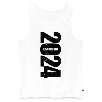 Leverkusen - Deutscher Meister 2024 - Männer Premium Bio Tank Top - Weiß - Vorne - Michal (187cm)