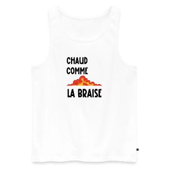 chaud comme la braise - Débardeur bio Premium Homme - blanc - Devant - Michal (187cm)