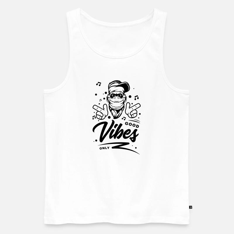 GoodVibesOnlySVG - Männer Premium Bio Tank Top - Weiß