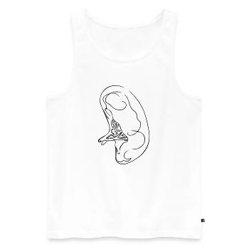 Pancreatic Line Art - Minimalist - Men's Premium Organic Tank Top - white - Front - Michal (187cm)