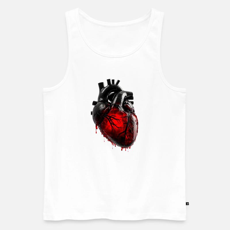 Vantaschwarzes Herz - Männer Premium Bio Tank Top - Weiß