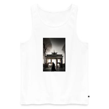 berlin black white siluette 2 - Männer Premium Bio Tank Top - Weiß - Vorne - AI Model Male 178 light (178cm)