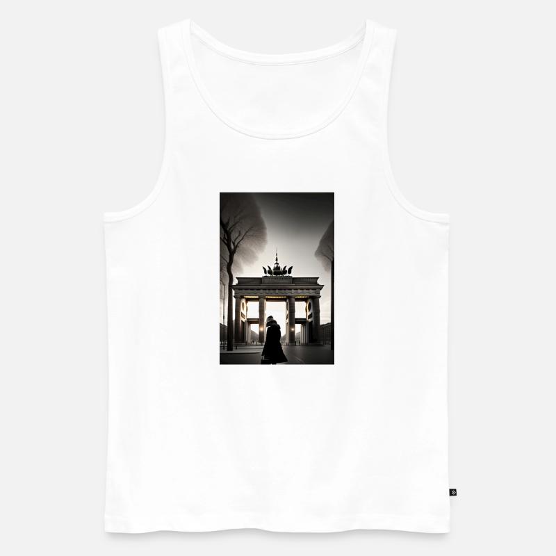 berlin black white siluette 2 - Männer Premium Bio Tank Top - Weiß