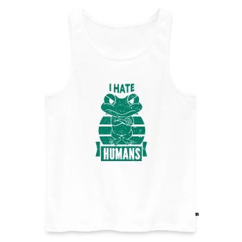 Frosch - Amphibie Tier - Männer Premium Bio Tank Top - Weiß - Vorne - Michal (187cm)