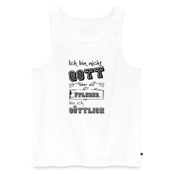 Göttlicher Pfleger Geschenk - Männer Premium Bio Tank Top - Weiß - Vorne - Michal (187cm)