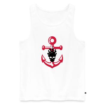 anker_schaedel - Men's Premium Organic Tank Top - white - Front - AI Model Male 178 light (178cm)