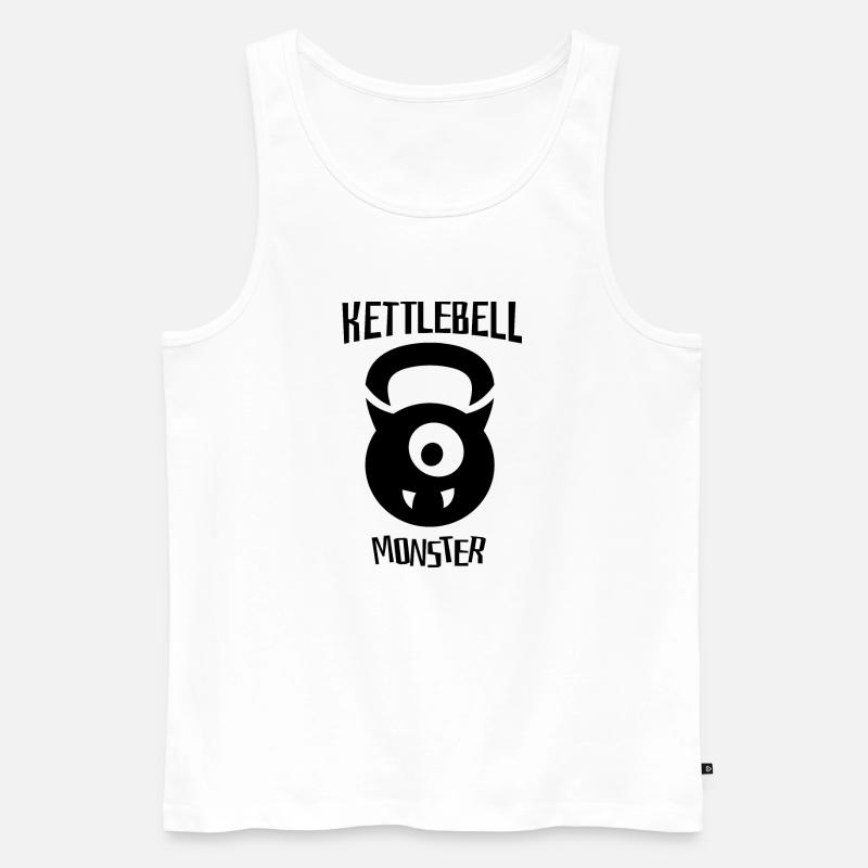 Kettlebell Monster. Wenn Sie ein Workout mögen. - Männer Premium Bio Tank Top - Weiß