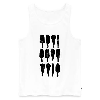 Eiscreme Sorten - Männer Premium Bio Tank Top - Weiß - Vorne - AI Model Male 178 light (178cm)