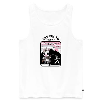 Zebra Einhorn - Männer Premium Bio Tank Top - Weiß - Vorne - AI Model Male 178 light (178cm)