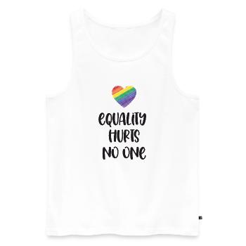 LGBT Pride Month - Equality Hurts No One - Men's Premium Organic Tank Top - white - Front - Michal (187cm)