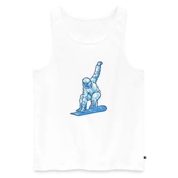 Schnee Winter Skifahrer Schifahren Wintersport Eis - Männer Premium Bio Tank Top - Weiß - Vorne - Michal (187cm)