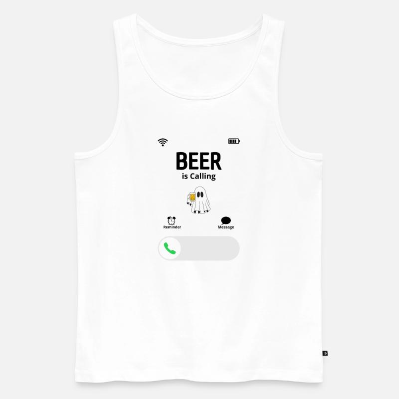 Das Bier ruft - Männer Premium Bio Tank Top - Weiß