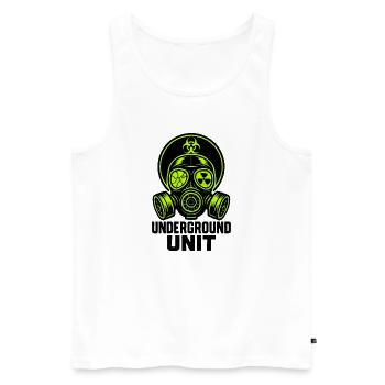 Underground Unit - Gas Mask - Men's Premium Organic Tank Top - white - Front - AI Model Male 178 light (178cm)