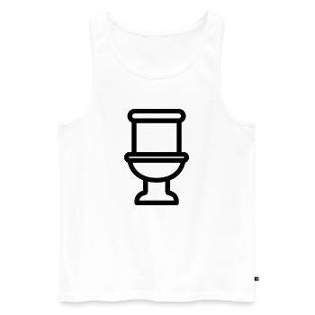 toilette - Débardeur bio Premium Homme - blanc - Devant - AI Model Male 178 light (178cm)