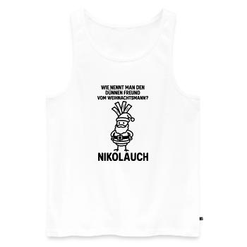 nikolauch Weihnachtsmann witz witzig  - Männer Premium Bio Tank Top - Weiß - Vorne - Michal (187cm)