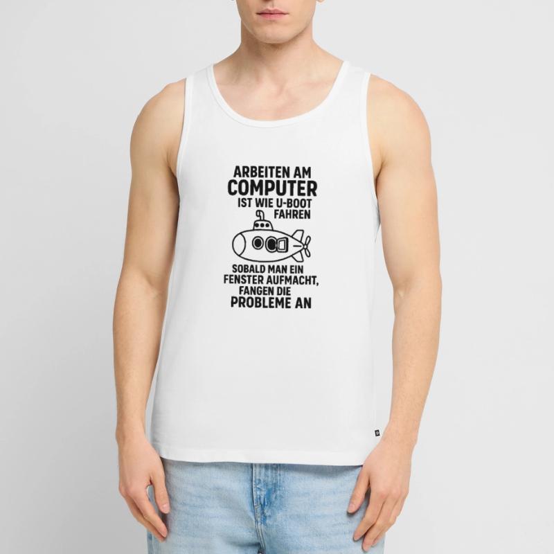 Computer Joke Problems Open Window Submarine Men's Premium Organic Tank Top