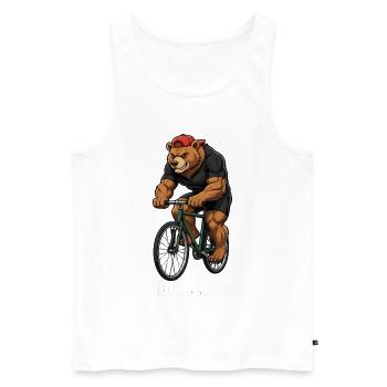 Fahrrad Rennrad Radfahrer Bikesport Mountainbike - Männer Premium Bio Tank Top - Weiß - Vorne - AI Model Male 178 light (178cm)