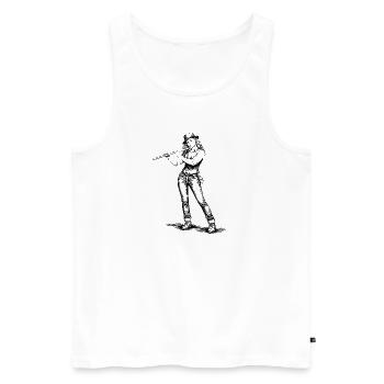 Querflötistin im Vintage-Look - Männer Premium Bio Tank Top - Weiß - Vorne - AI Model Male 178 light (178cm)