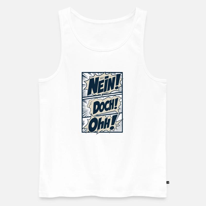 Nein Doch Ohh Kult Zitat Comic - Männer Premium Bio Tank Top - Weiß