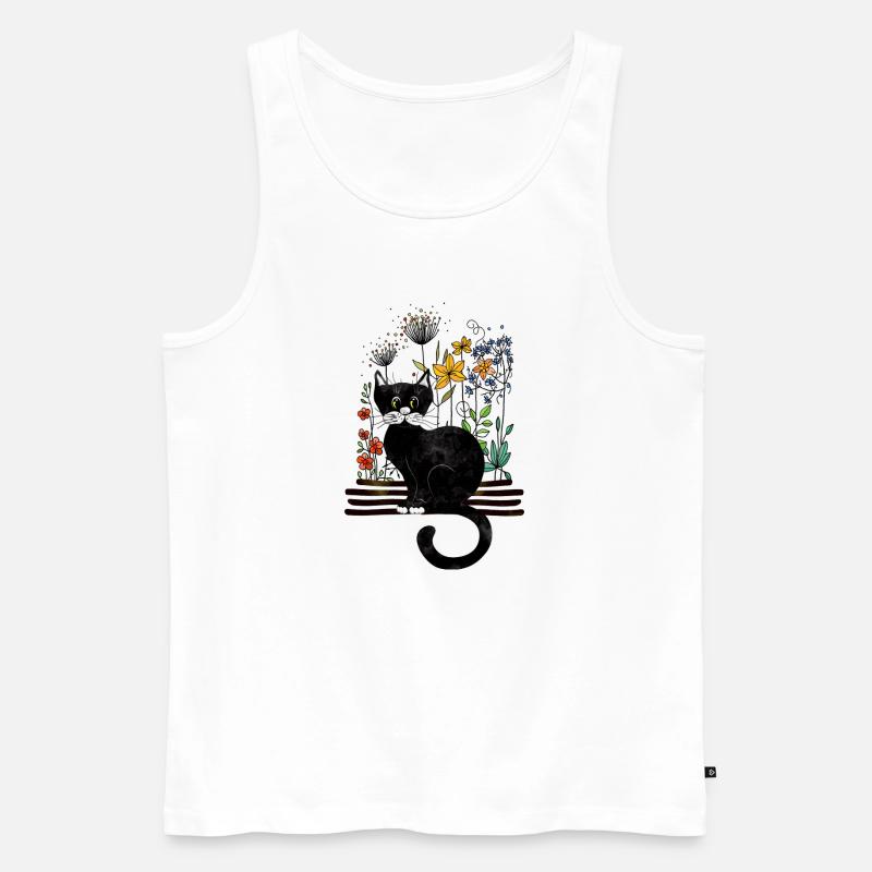 Katze - Männer Premium Bio Tank Top - Weiß