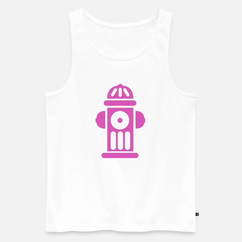 Magenta Hydrant Pop Art Symbol - Männer Premium Bio Tank Top - Weiß