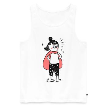 Confident Kid Hero Doodle - Men's Premium Organic Tank Top - white - Front - Michal (187cm)