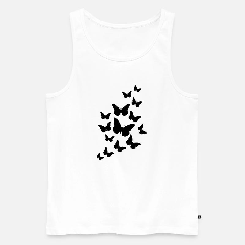 Flatternde Schmetterlinge - Männer Premium Bio Tank Top - Weiß