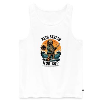  Funny SUP Paddleboard Board Stand Up paddel - Männer Premium Bio Tank Top - Weiß - Vorne - Michal (187cm)
